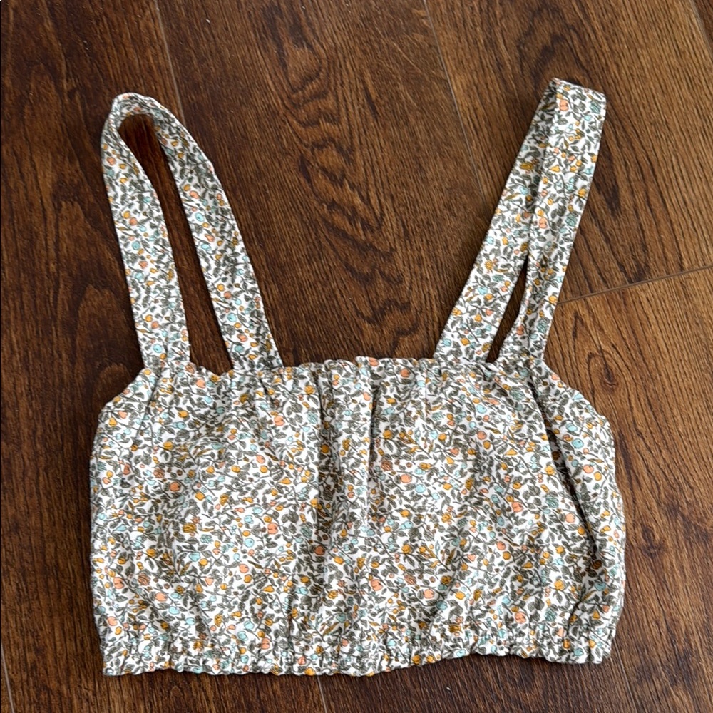 Abercrombie & Fitch Floral linen blend Patterned crop Top small